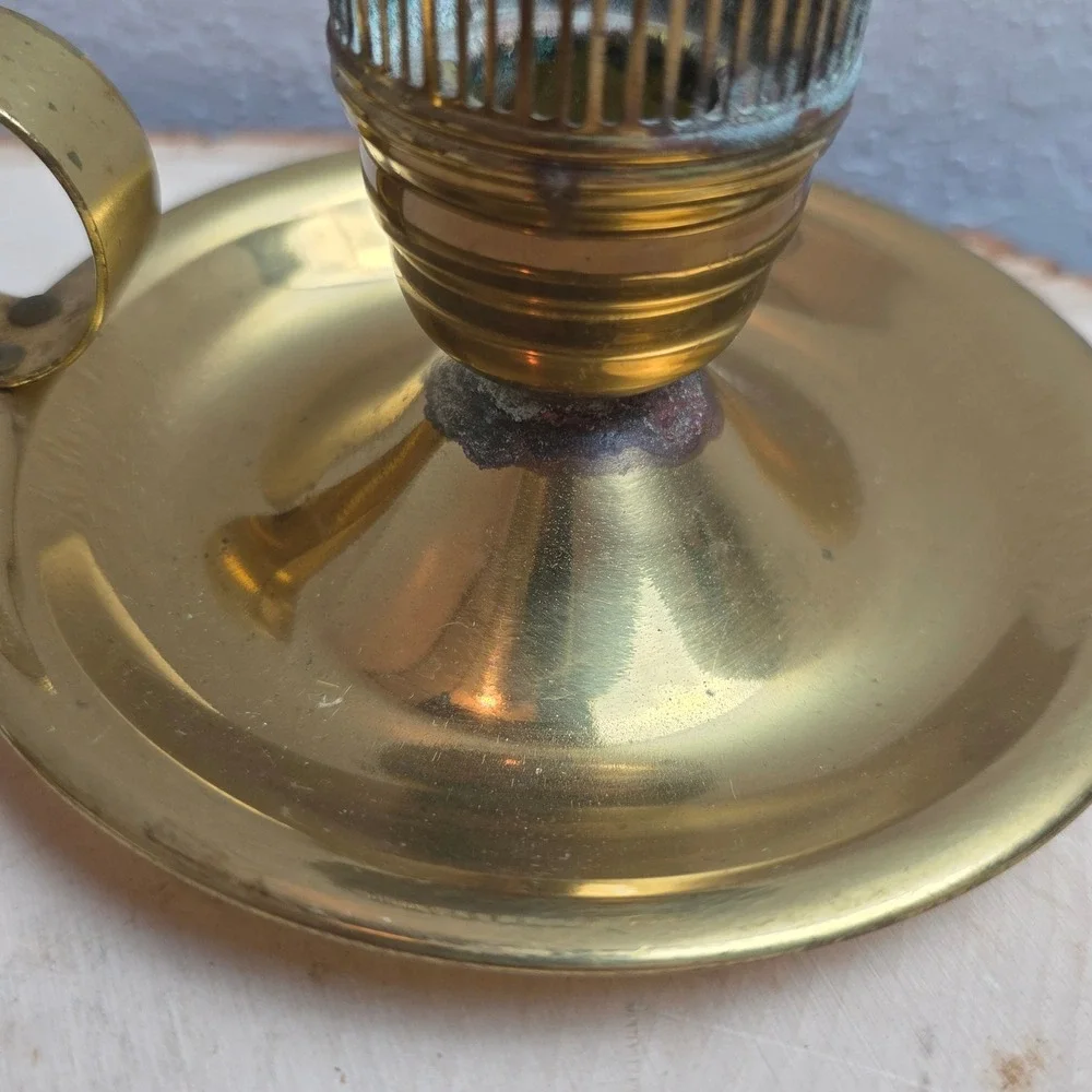 Vintage 30s Chase Brass Chamberstick Candle Holder Pair‎ Colonial